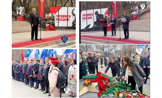 Улаан-Үд хотноо 1941–1945 оны Аугаа эх орны дайны Ялалтын 81 жилийн ойд зориулсан хүндэтгэлийн жагсаал, цэцэг өргөх ёслол болов